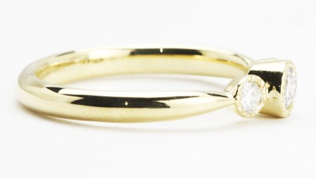 ミル留めの桜ピンクのラウンドブリリアンカットリング ピンクダイヤモンド  [AH034sa]