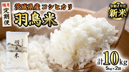 《全2回 隔月定期便》《 令和7年産 先行予約 》 コシヒカリ 「幻の米 羽鳥米」 計 10kg (5kg × 2回)  [AX004sa]