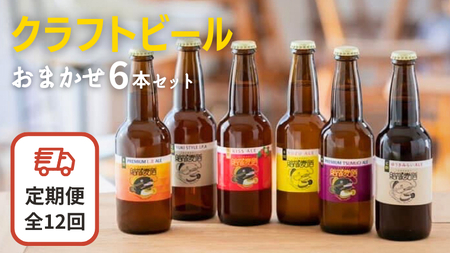 【12ヶ月定期便】クラフトビール おまかせ 6本 セット 定期便 （全12回）  [DK004sa]