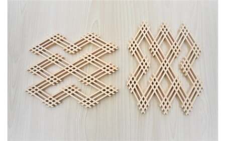 BK-7 組子 菱形 コースター セット 雑貨 キッチン 工芸品