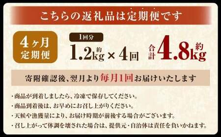 【4ヶ月定期便】 ［訳あり］ 国産秋鮭 北海道だし切り身 約1.2kg×4回 計約4.8kg ／ 鮭 しゃけ シャケ 秋鮭 天然秋鮭 切身 切り身 鮭節 かじか 昆布 しいたけ ブレンド 出汁 だし 出汁入り鮭 冷凍