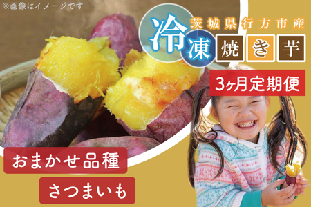 【2025年1月中旬より順次発送】【3ヶ月定期便】熟成紅はるかの冷凍焼き芋約3kg＋おまかせ品種さつまいも　合計約3.3kg！（EY-9）