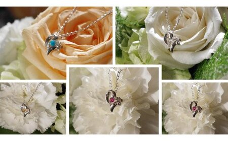 Y-8 ☆エンジェルハートペンダント(誕生石+ダイヤ入り) 4月:クリスタル