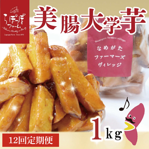 【12ヶ月定期便】らぽっぽファーム【工場直送】美腸大学いも1kg｜さつまいも 大学芋 芋 サツマイモ だいがくいも スイーツ お菓子 冷凍 美腸大学芋 人気 送料無料 茨城県 行方市 らぽっぽファーム（CQ-69）