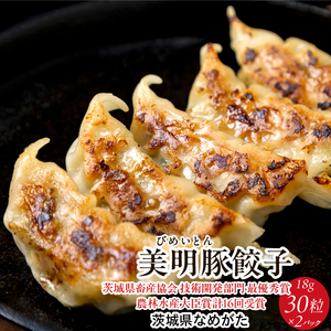 【2026年3月より順次発送】美明豚「びめいとん」のジューシー餃子 2パック(30個入り×2袋)｜餃子 ぎょうざ ギョウザ 美明豚 びめいとん 肉 肉加工品 豚肉 お肉 ジューシー 茨城県 行方市(HJ-2)