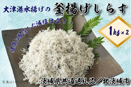 【茨城県共通返礼品／北茨城市】大津港水揚げの釜揚げしらす2kg(1kg×2個)（DS-8-1）