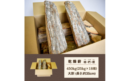 ナラ・クヌギ・カシ【乾燥薪】大割25kg×18箱