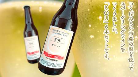 つくばみらい市産の 梨 を使った スパークリングワイン 「KOU」6本入