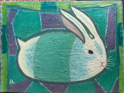 【 限定１点 】 「 USAGI ・ もよう 」 うさぎ ウサギ 絵画 アート アトリエ 飛動庵