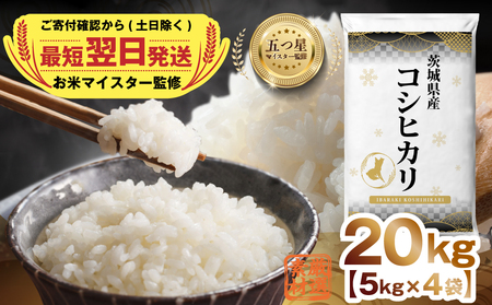 【 最短 翌日配送 】 茨城県産 コシヒカリ20kg (5kg×4) 五つ星 お米マイスター 監修 コシヒカリ こしひかり 国産 5kg 10kg 20kg こめ コメ 米 精米 人気 美味しい ランキング ふるさと納税 返礼品