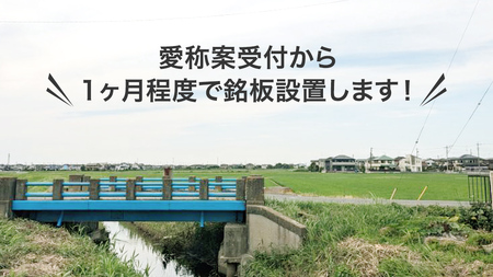 つくばみらい市 橋の愛称 命名権 （橋長5m～10m） 命名権 命名 橋 名づけ 権利 広告 ネーミングライツ