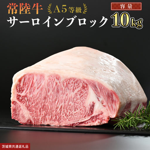 【 常陸牛 】 A5等級 サーロイン ブロック 選べる容量 10kg (茨城県共通返礼品)