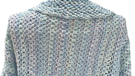 【 限定 1品 】【 ハンドメイド 】チュニック 水色 （ カギ針編み ） 