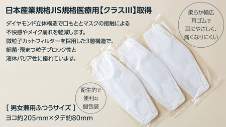 医療用マスク サージカルダイヤモンドマスク ふつうサイズ 30枚×10個セット ピュアホワイト [ 4589818059425 ]