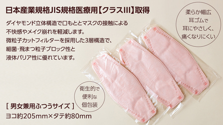 医療用マスク サージカルダイヤモンドマスク ふつうサイズ 30枚×10個セット スイートピンク [ 4589818059432 ]