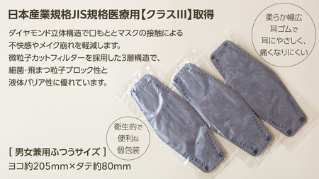 医療用マスク サージカルダイヤモンドマスク ふつうサイズ 30枚×10個セット アッシュグレー [ 4589818059466 ] 