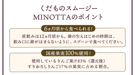 【ピジョン】国産くだものスムージーMINOTTA(ミノッタ)6か月～8袋×3種セット 計24個 ふじりんご／温州みかんミックス／とちおとめミックス