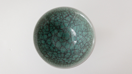 【氷裂貫入青瓷】抹茶茶碗 （小野寺裕司 作）