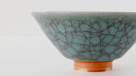【氷裂貫入青瓷】抹茶茶碗 （小野寺裕司 作）