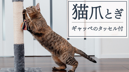 猫 爪とぎ ギャッベのタッセル 付き