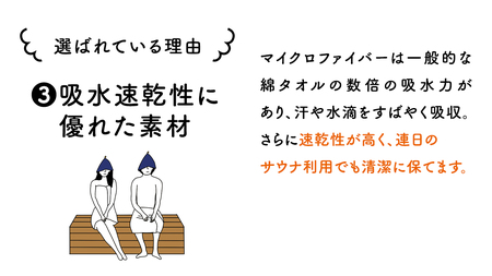 最高の整いタイム【soona】サウナハット 厚手二重マイクロファイバー 1枚 （カラー：ブルー）