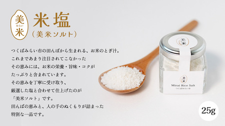 金の恵み米塩 美米～みらい～ ホワイト＆ブラックソルトセット（米塩＆もみ殻ロースト）