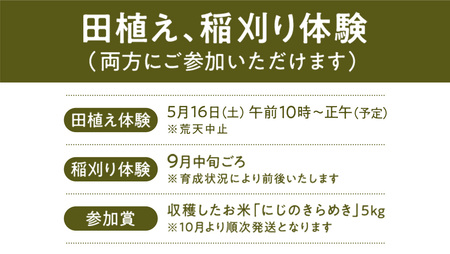 【2026年5月16日(土曜日) 開催予定】親子で米作り体験（田植え・稲刈り体験）にじのきらめき 5kg付き