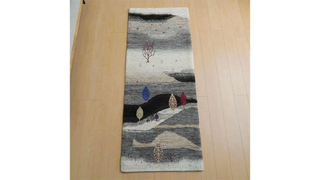 限定1品】ギャッベ ルリバフ 207×82cm 手織り 最高級 天然