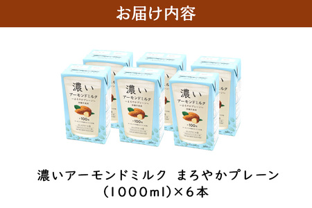 濃いアーモンドミルク まろやかプレーン1000ml×6本入り 47-BB
