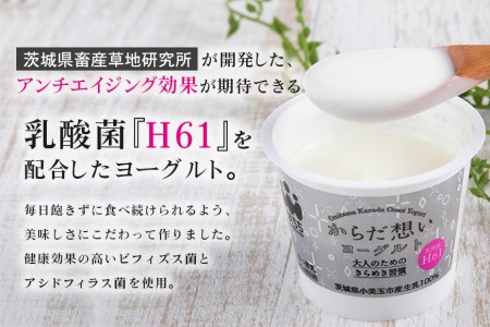 定期便4回 H61乳酸菌 からだ想いヨーグルト 20個×4回 ヨーグルト 低糖・低カロリー H61乳酸菌 アンチエイジング 健康 老化抑制 腸内改善 美容 美肌 美肌菌 敏感肌 乾燥肌 敬老の日 御見舞い 自宅待機 食品 お取り寄せ ギフト 詰め合わせ プチギフト 誕生日 内祝い 1-O