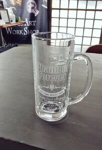 PhantomForever 国産ガラス製 ビールジョッキ 435ml F4 ファントム 戦闘機 航空自衛隊 百里基地 オリジナルデザイン 26-D