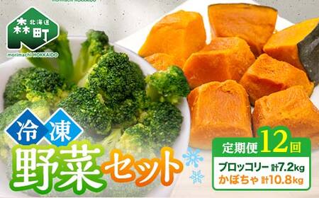 【12ヶ月定期便】カット済み野菜セット 1.5kg×12回 ブロッコリー かぼちゃ 北海道森町産 野菜 おかず お弁当 便利 小分け カット済み ブロッコリー かぼちゃ 冷凍 mr1-1015