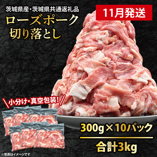 豚肉 切り落とし 3kg 【2026年11月発送予定】 ( 茨城県共通返礼品・茨城県産 )_CY050-11