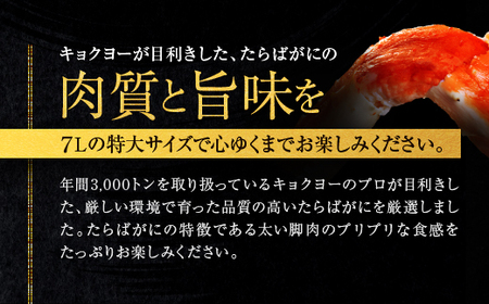 【12月18日決済分年内配送】タラバ 脚 ボイル NET重量 1.1kg 7L シュリンク 数量限定 キョクヨー たらばがに タラバガニ たらば蟹 カニ 蟹 肩 足 魚介 海鮮 極洋カニ鍋 焼きガニ_AR005