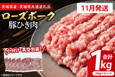 豚肉 豚ひき肉 1kg 【2026年11月発送予定】  ( 茨城県共通返礼品・茨城県産 ) _CY061-11