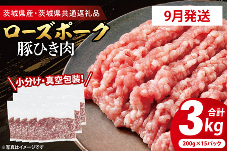 豚肉 豚ひき肉 3kg【2026年9月発送予定】 ( 茨城県共通返礼品・茨城県産 ) _CY063-9