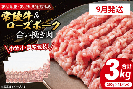 牛豚 合挽き肉 3kg 【2026年9月発送予定】 ( 茨城県共通返礼品・茨城県産 ) _CY066-9
