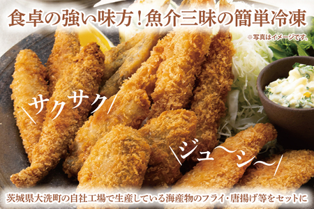 【数量限定】 海産物 フライ 唐揚げ セット 大洗 冷凍 魚介類 大洗 エビ カキ シシャモ メヒカリ ワカサギ_AV003