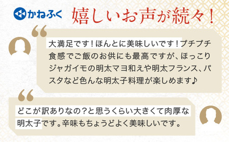 明太子 定期便 かねふく 訳あり 1kg <3ヶ月連続お届け> 計 3kg 特上 切れ子 辛子明太子 小分け_AM028