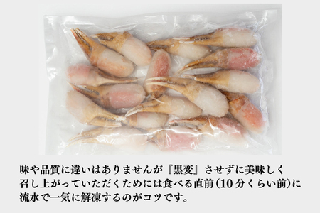 【12月25日決済確定分まで年内発送】生冷 本ずわいがに 爪 500g×1 カジマ ずわい蟹 ズワイガニ ずわいがに かに カニ 蟹 かに爪 カニ爪 蟹爪_AF012