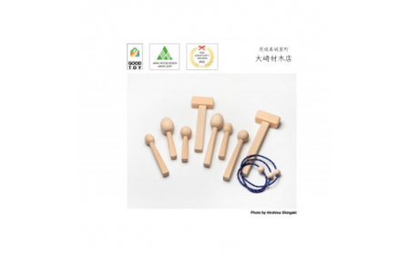 お風呂のおもちゃ、プールのおもちゃ　おんせん木玉ちゃん　木製　手作り　グッド・トイ大賞2021 (AT001)