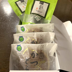 古内茶とかつどら３個セット【季節の果物】 (AF054)