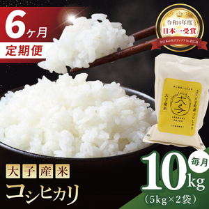 【6か月定期便】大子産米 コシヒカリ（精米）10kg×6回|茨城県 大子町 こしひかり 白米 令和7年産 食味値 コンテスト（AV045）