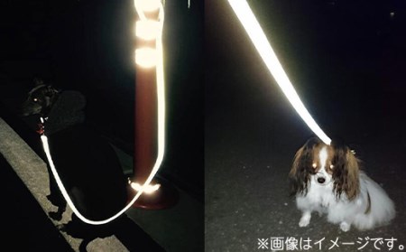 48-06オリジナル反射材の犬用リード（オレンジレッド）【5kg用】