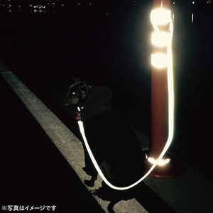 『オレンジレッド』反射材の光る犬用リード【小型犬5kg用】【散歩 愛犬 夜散歩 阿見町 茨城県】(40-06)