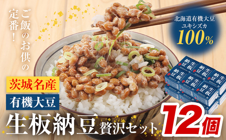 納豆 茨城名産 生板納豆 有機大豆 12個  有限会社秋山食品《90日以内に出荷予定(土日祝除く)》茨城県 河内町 有機 納豆 茨城県産 茨城 ナットウキナーゼ