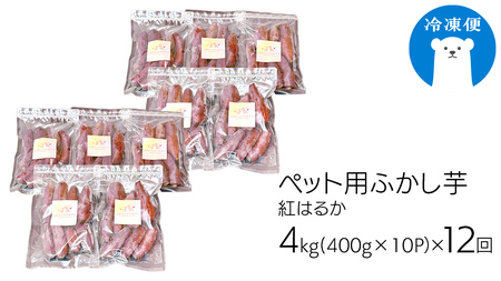 【12ヶ月定期便】動物 ペットおやつ ペット用 ふかし芋 小芋 紅はるか 芋 いも おやつ 動物 ペットフード 犬 猫 間食 ヘルシー オヤツ 4kg [AU126ya]