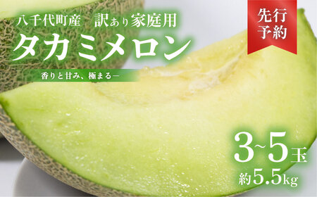 【訳あり】メロン タカミメロン 秀品 3-5玉 約5.5kg 八千代町産 先行予約