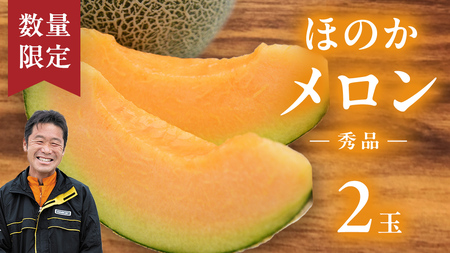 メロン ほのかメロン 秀品 赤肉 2玉 八千代町産 先行予約