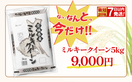 最短発送 令和7年産 白米 ミルキークイーン 5kg 茨城県産 米 K2660